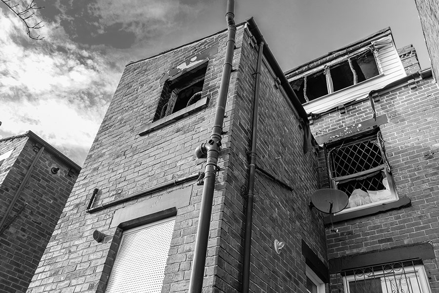 Fire damaged home